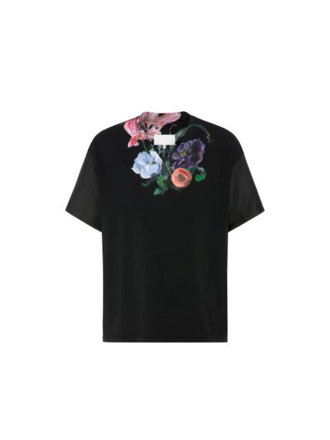 Maison Margiela PAINTED FLORAL T-SHIRT - BLACK