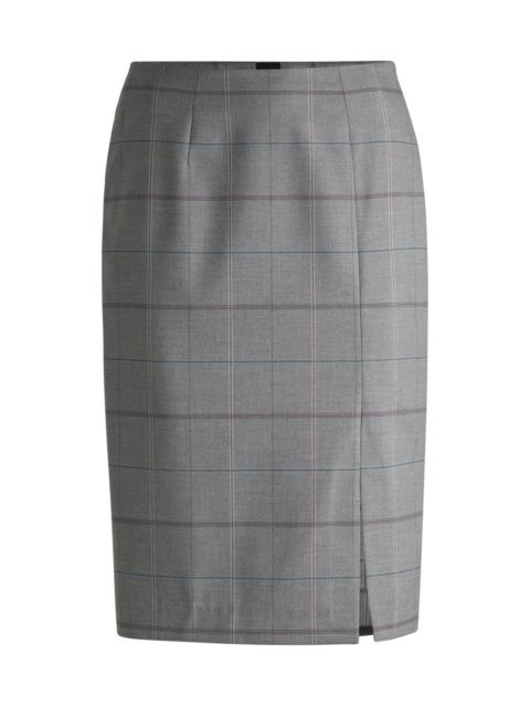 BOSS PENCIL SKIRT IN CHECKED STRETCH FABRIC