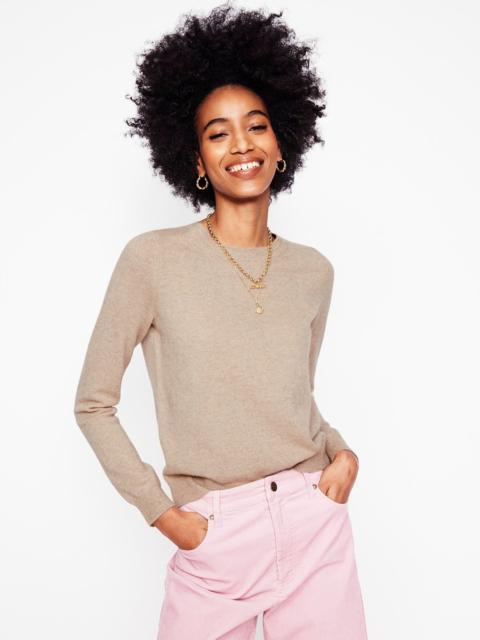 BODEN Eva Cashmere Crew Neck Sweater-Chinchilla Melange