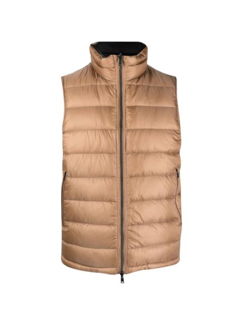 zipped-up padded vest