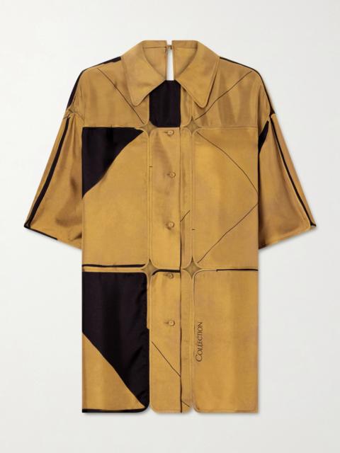 Calvin Klein Collection Elowen Patchwork Silk-twill Shirt
