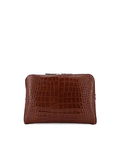 TOM FORD embossed-leather zip clutch bag