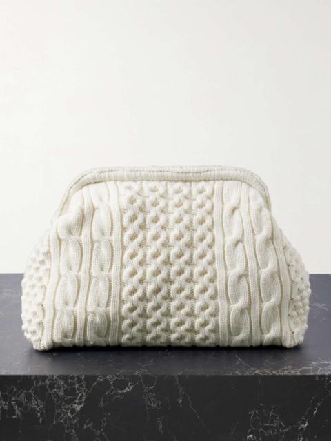 Agon cable-knit cashmere clutch Ivory