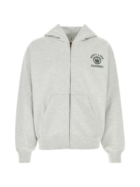 Sporty & Rich melange grey cotton hoodie