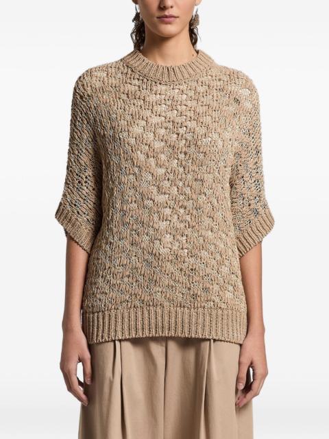 PESERICO open-knit short-sleeved sweater
