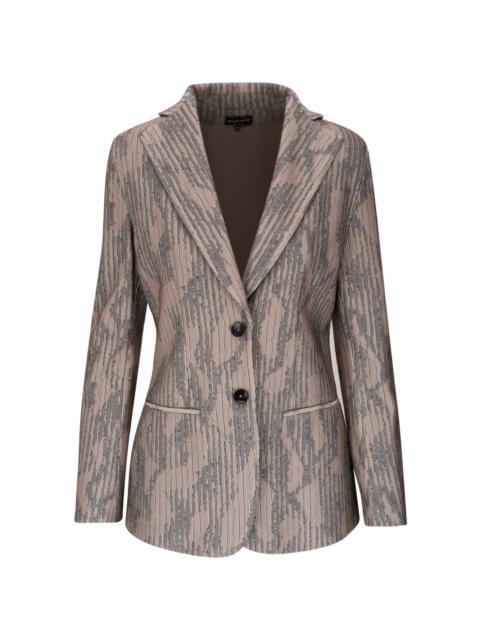 GIORGIO ARMANI vertical-pattern single-breasted blazer