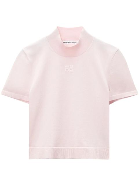 alexanderwang.t Short Sleeve Mock Neck Top