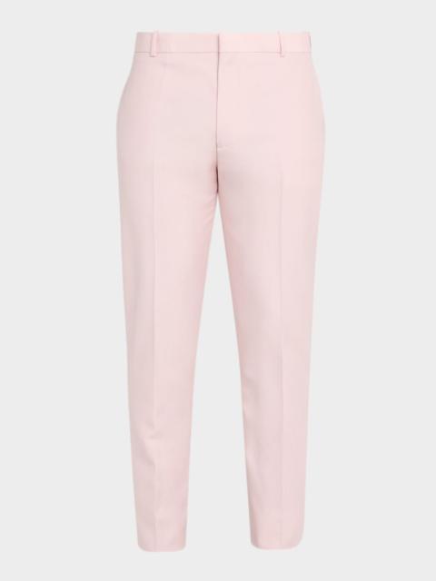 Alexander McQueen Men's Wool and Mohair Slim Flat-Front Trousers