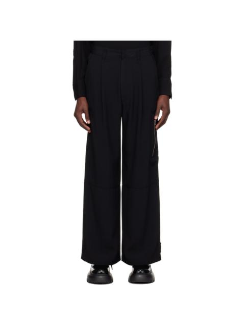 AMI Paris Black Pleated Cargo Pants