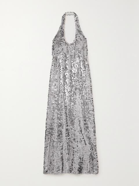 SIEDRÉS Hely Sequined Tulle Halterneck Midi Dress