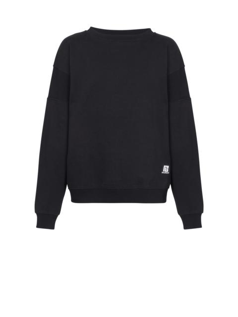 Eco-designed cotton sweatshirt with Balmain logo print