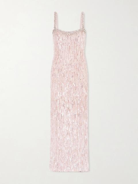 JENNY PACKHAM Fleur Crystal-embellished Sequined Tulle Gown