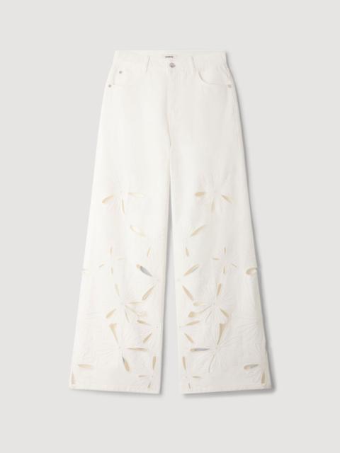Sandro WIDE-LEG EMBROIDERED JEANS
