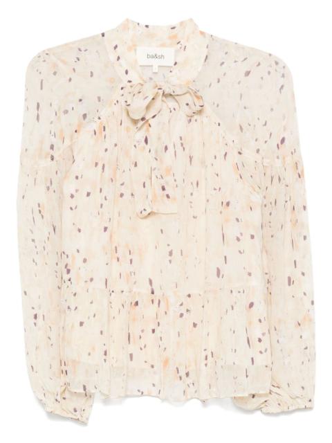ba&sh Kamala bow-detailed printed blouse