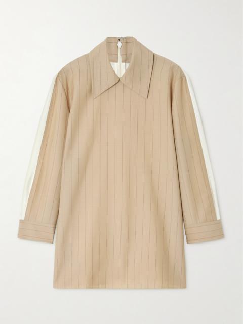 Jil Sander Pinstriped Wool And Mohair-blend Blouse