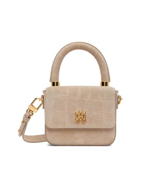 AMIRI Taupe Croc Suede Micro MA Bag