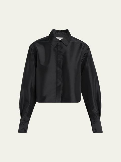 SIMKHAI Renata Cropped Satin Blouse