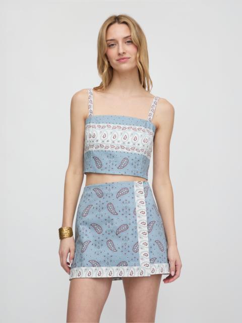Hill House Home The Anya Top - Dusty Blue Gemstone Mosaic Scarf