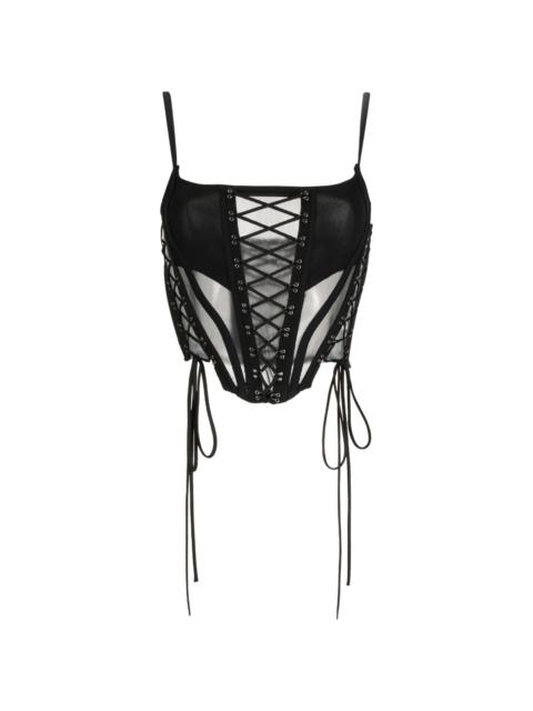Monse lace-up sheer bustier top
