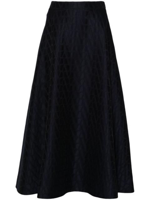 Valentino logo-jacquard midi skirt