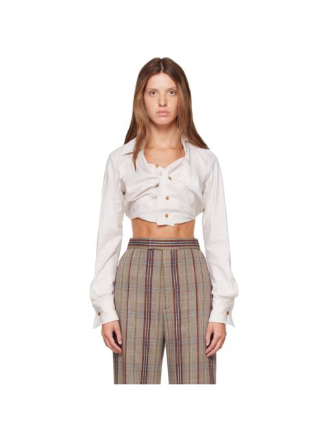 Vivienne Westwood Off-White Cropped Drunken Shirt