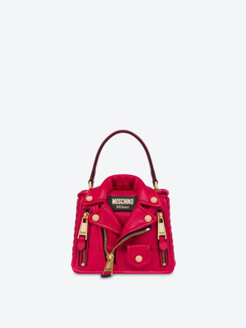 MINI MOSCHINO NAPPA LEATHER BIKER BAG