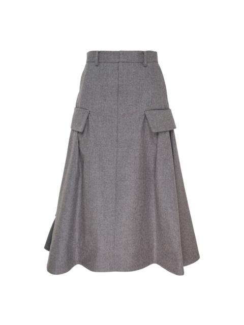 sacai Wool Flannel Cargo Skirt