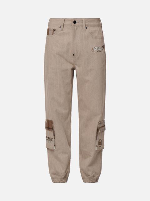 EVISU Plaid Flannel Pocket Jogger Jeans