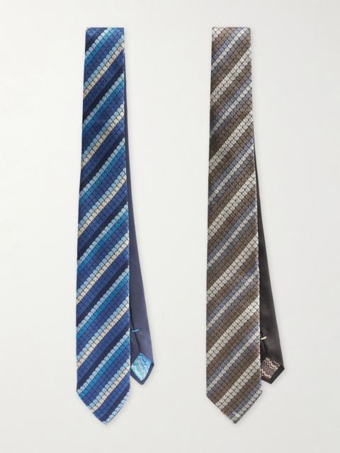 Missoni Set of Two 7cm Striped Silk Ties Multi