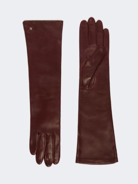 Max Mara AFIDEE Long nappa-leather gloves - BORDEAUX