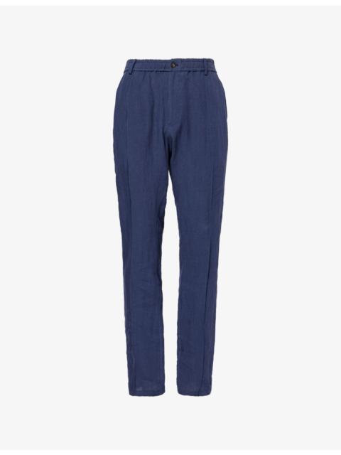 EMPORIO ARMANI Straight-Leg Mid-Rise Linen Trousers