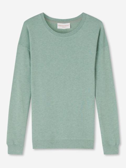 Derek Rose Women's Sweatshirt Quinn Cotton Modal Soft Green Heather