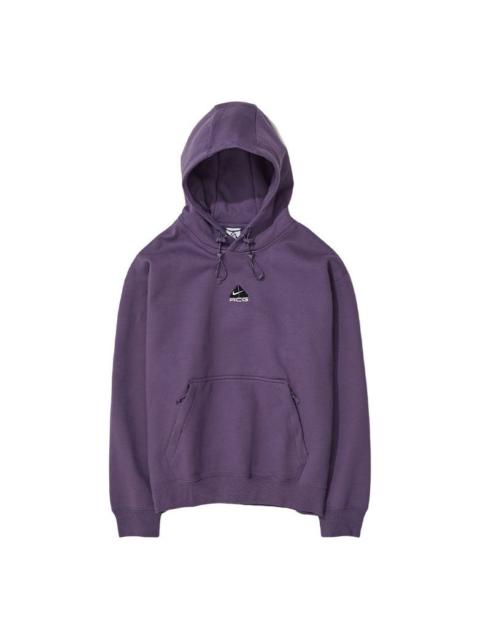 Nike ACG Therma-Fit Solid Color Logo Embroidered Hooded Long Sleeves Autumn Gray Purple DH3087-553
