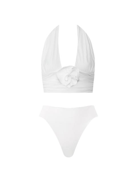 MAYGEL CORONEL Women's Vives Ruched Halter Bikini - Off White
