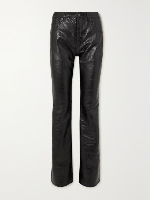 Acne Studios Crinkled-leather straight-leg pants Black