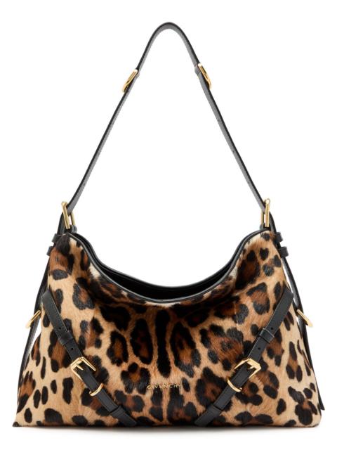 Givenchy Givenchy Voyou Medium Leopard Goat-hair Shoulder bag