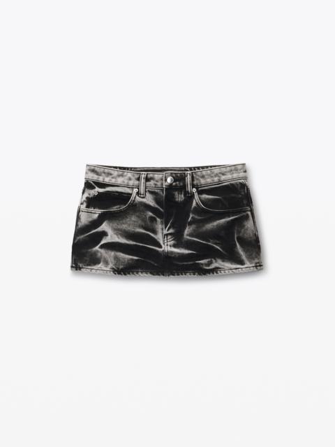 Alexander Wang blade logo-embroidered miniskirt in cotton denim