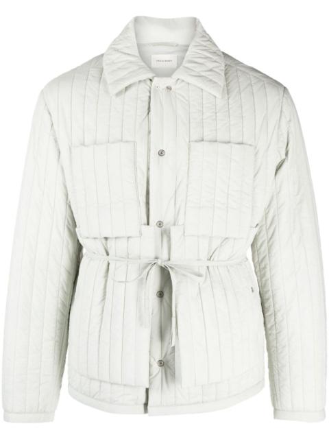 belted quilted shirt jacket