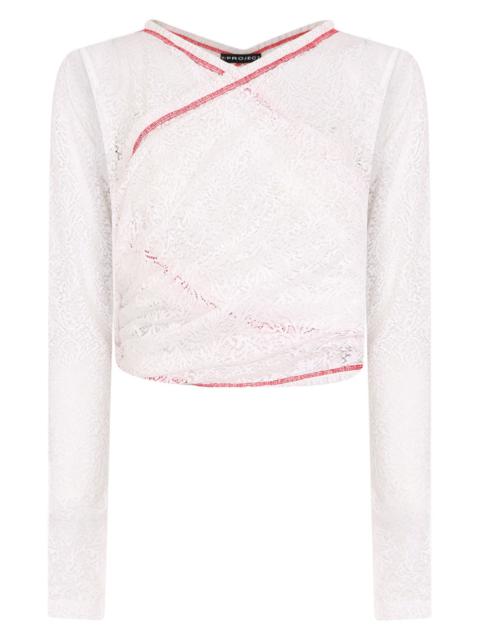 TWISTED LACE TOP L/S WHITE