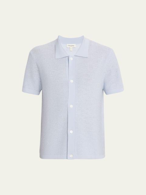 FRAME Men's Textured Short-Sleeve Shirt
