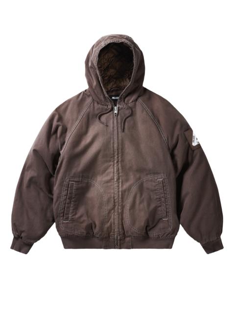 PALACE 10 OZ HOODED CANVAS JACKET BROWN