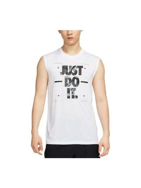 Nike Dri-FIT Camo Sleeveless T-Shirt 'White' FJ2449-100