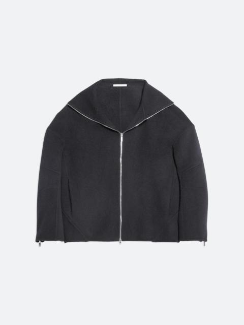 DOUBLE-FACED COCOON ZIP-UP