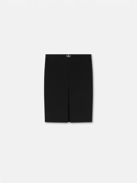 VERSACE Wool Pencil Midi Skirt