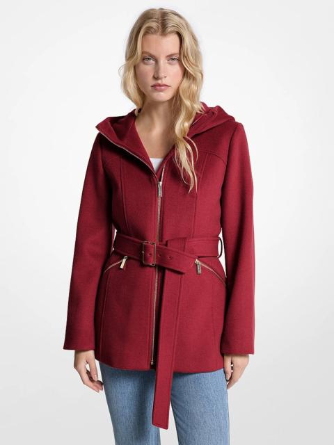 MICHAEL KORS Wool Blend Hooded Coat
