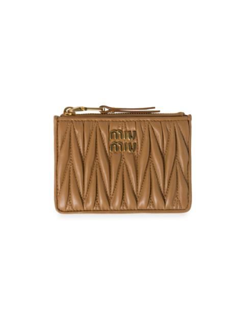 Miu Miu Women's Matelassé Nappa Leather Card Holder - Brown