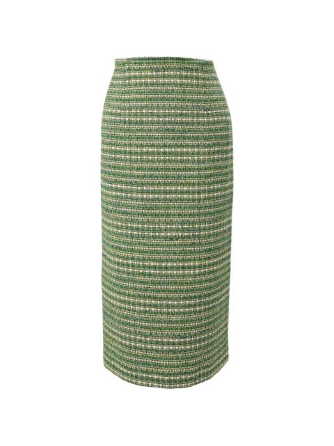 CAROLINA HERRERA tweed pencil midi skirt