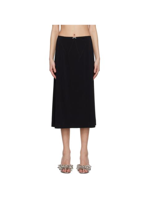 rabanne Black Bow Midi Skirt