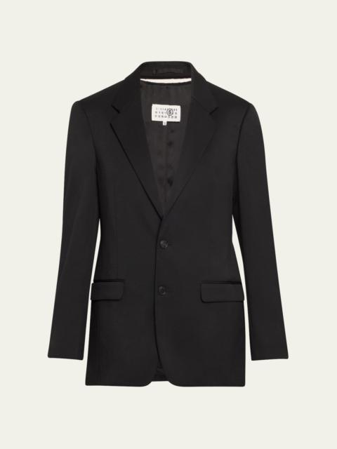 ジャケット MM6 MAISON MARGIELA White Stretch Polyester Blend Blazer MM6 Maison Margiela White stretch polyester blend blazer