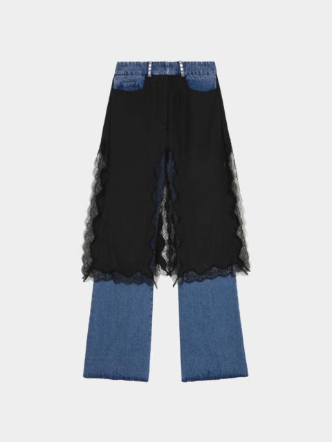 16ARLINGTON KIA TROUSER IN DENIM & SATIN